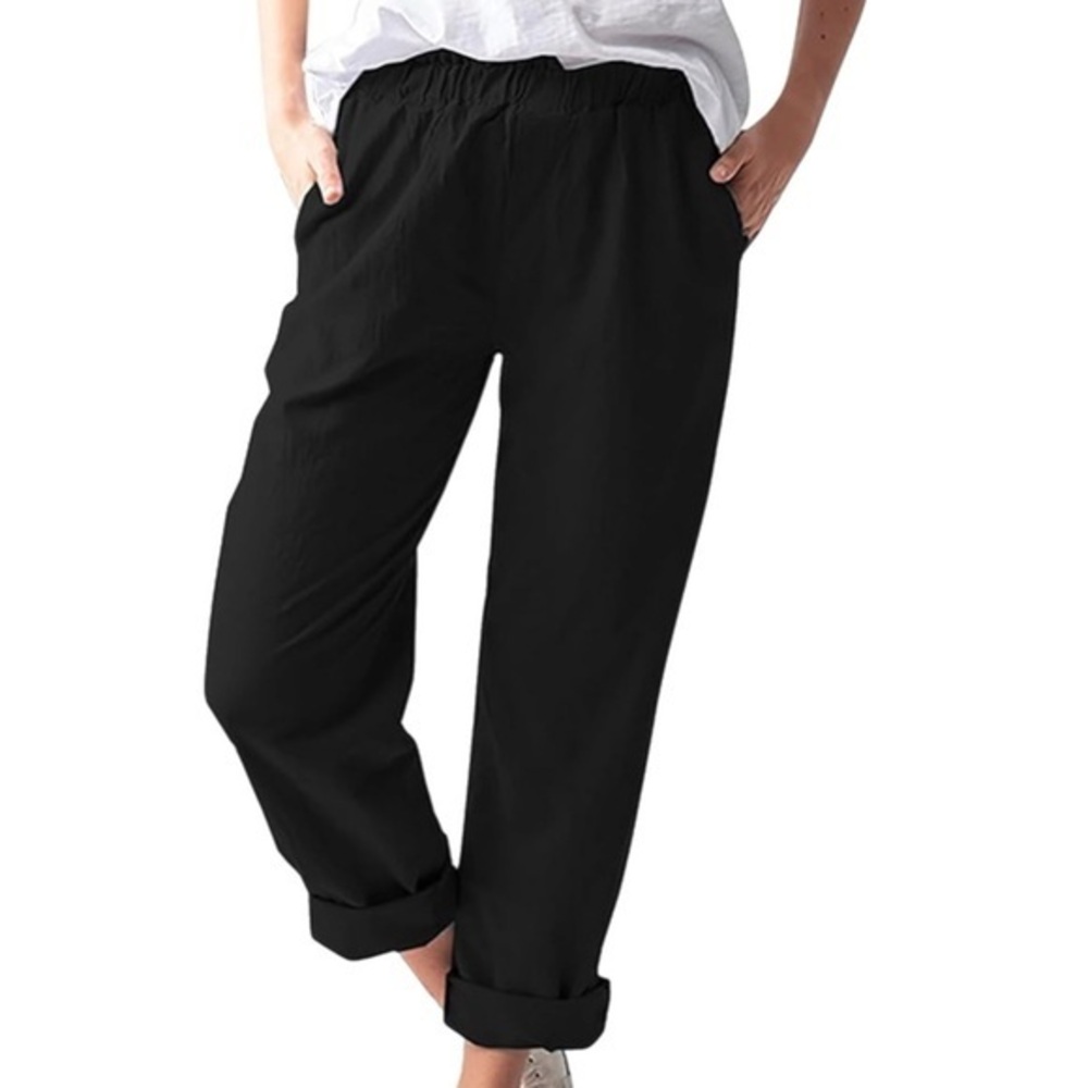 PINK Victorias Secret | Black Ivy Fleece Baggy Capri Sweatpants
